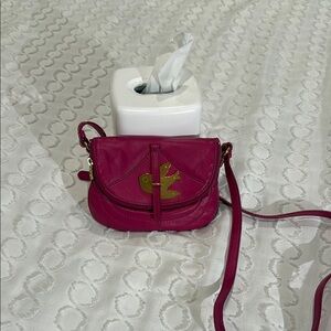 Marc Jacobs Pink and Gold Crossbody Bag with Geometric Clasp